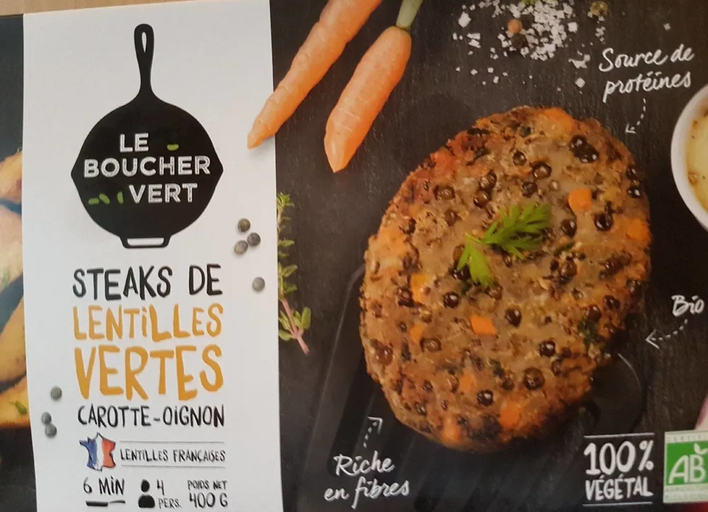 Steaks de lentilles vertes