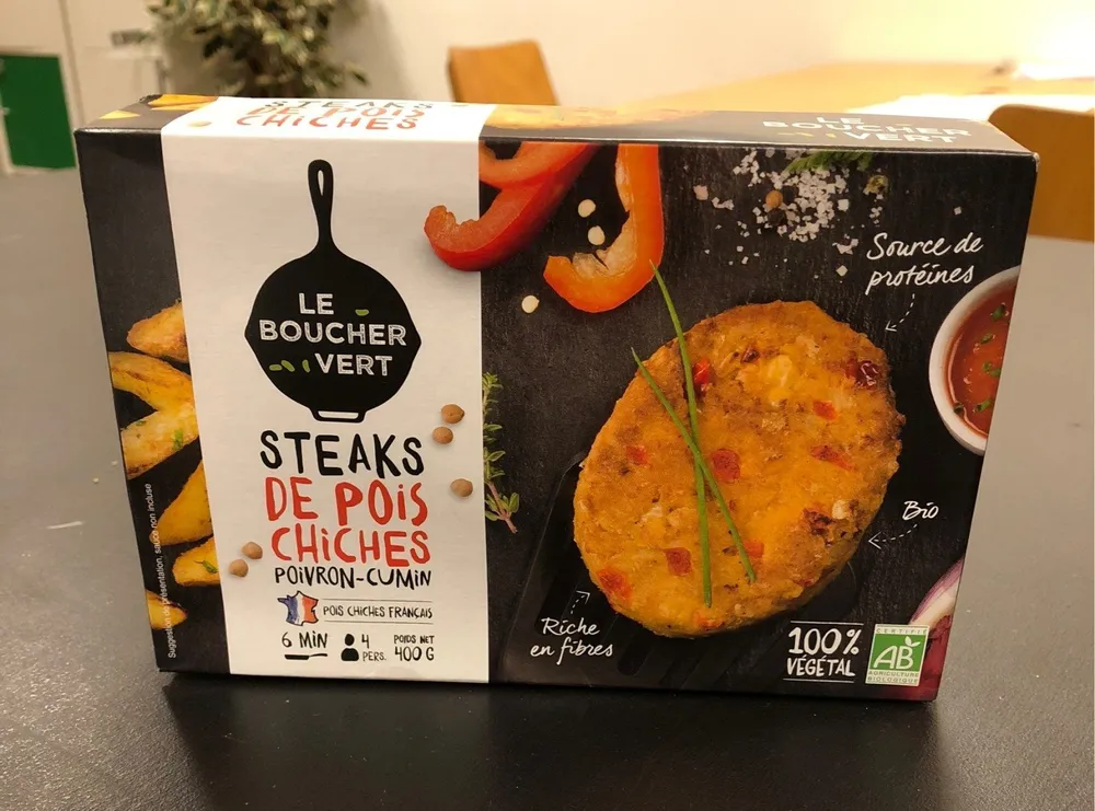 Steaks de pois chiches poivrons-cumin