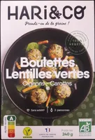 Boulettes Lentilles vertes - Oignons - Carottes