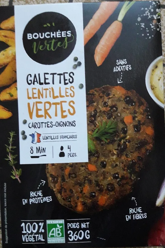 Galettes lentilles vertes