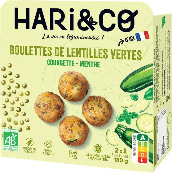 Boulettes de lentilles vertes Bio