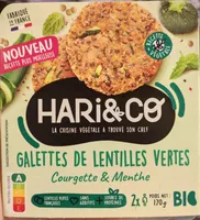 Galettes de lentilles vertes courgette menthe
