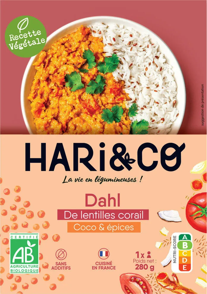Dahl de lentilles corail, coco & épices