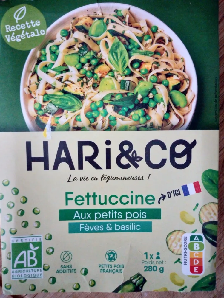 Fettuccine aux petits pois, fèves & basilic