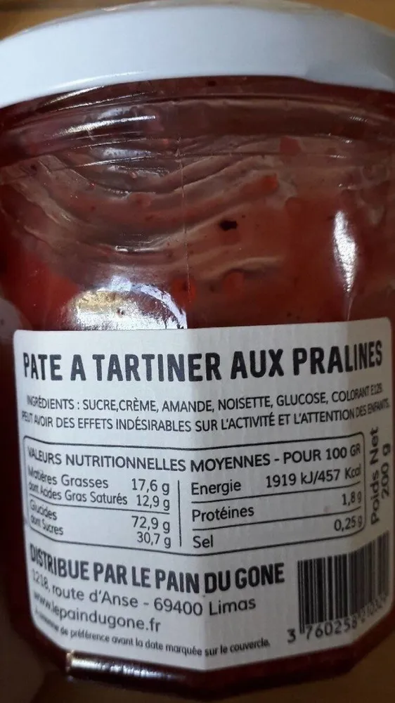 Pâte à tartiner aux pralines