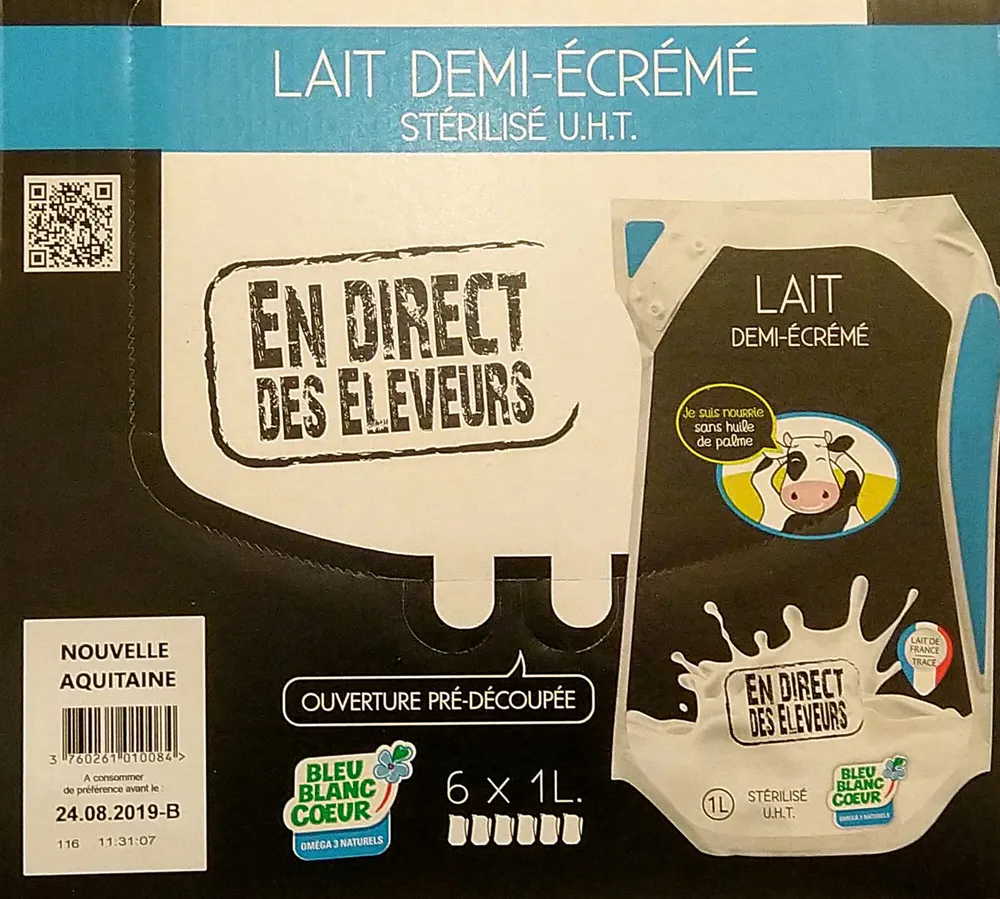 Lait demi-écrémé En Direct Des Éleveurs