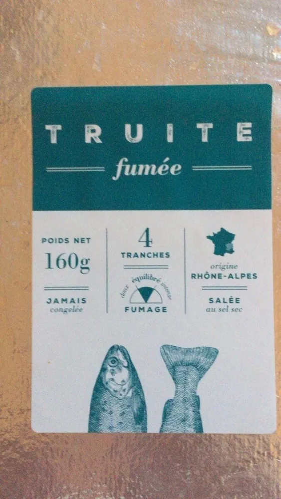Truite fumée 4tranches d’auvergne rhone alpes