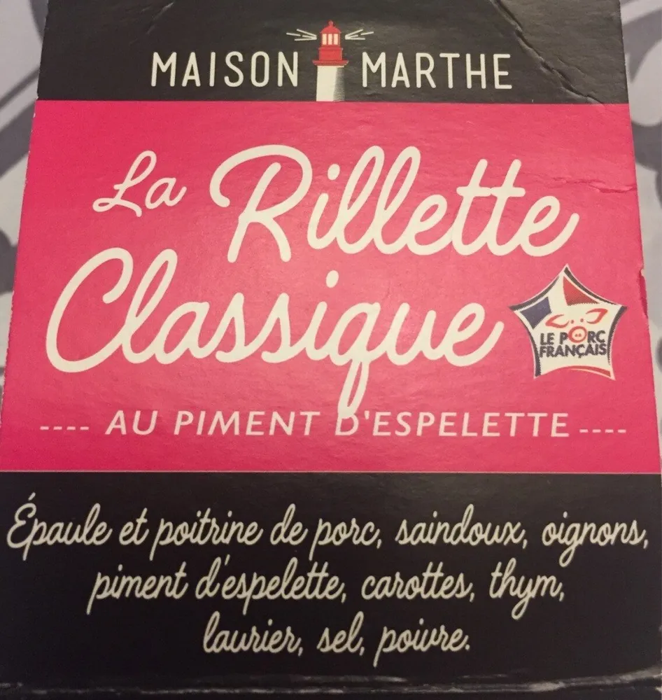 La rillette classique au piment d'espelette
