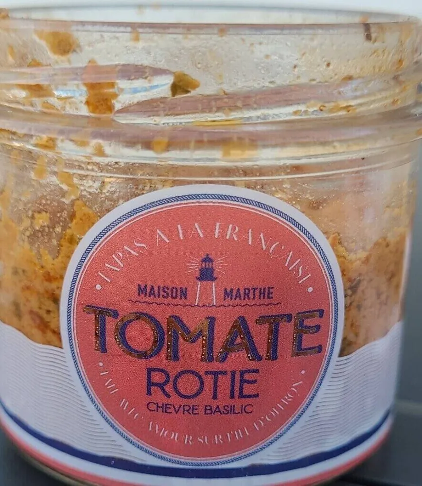 Tomate rôtie chèvre basilic