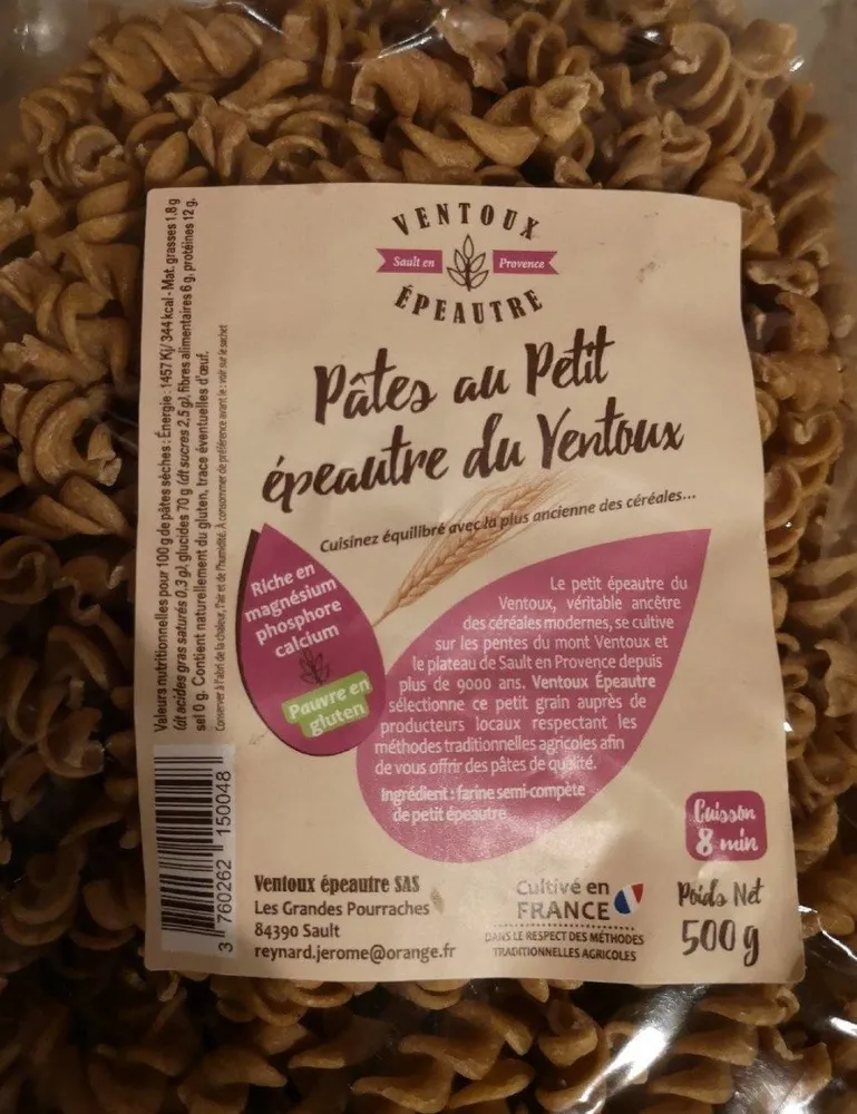 Pâtes au petit épeautre du Ventoux