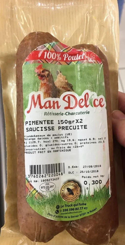 Saucisse precuite pimente 150grx2