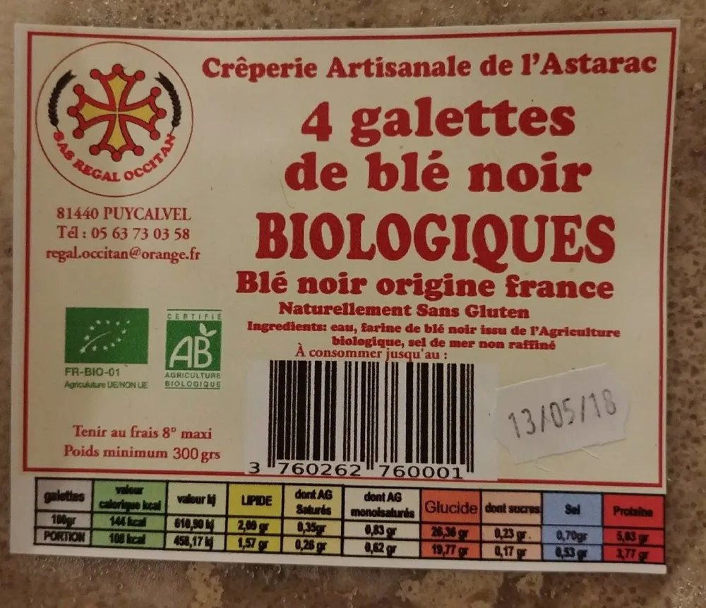 4 Galettes de blé noir