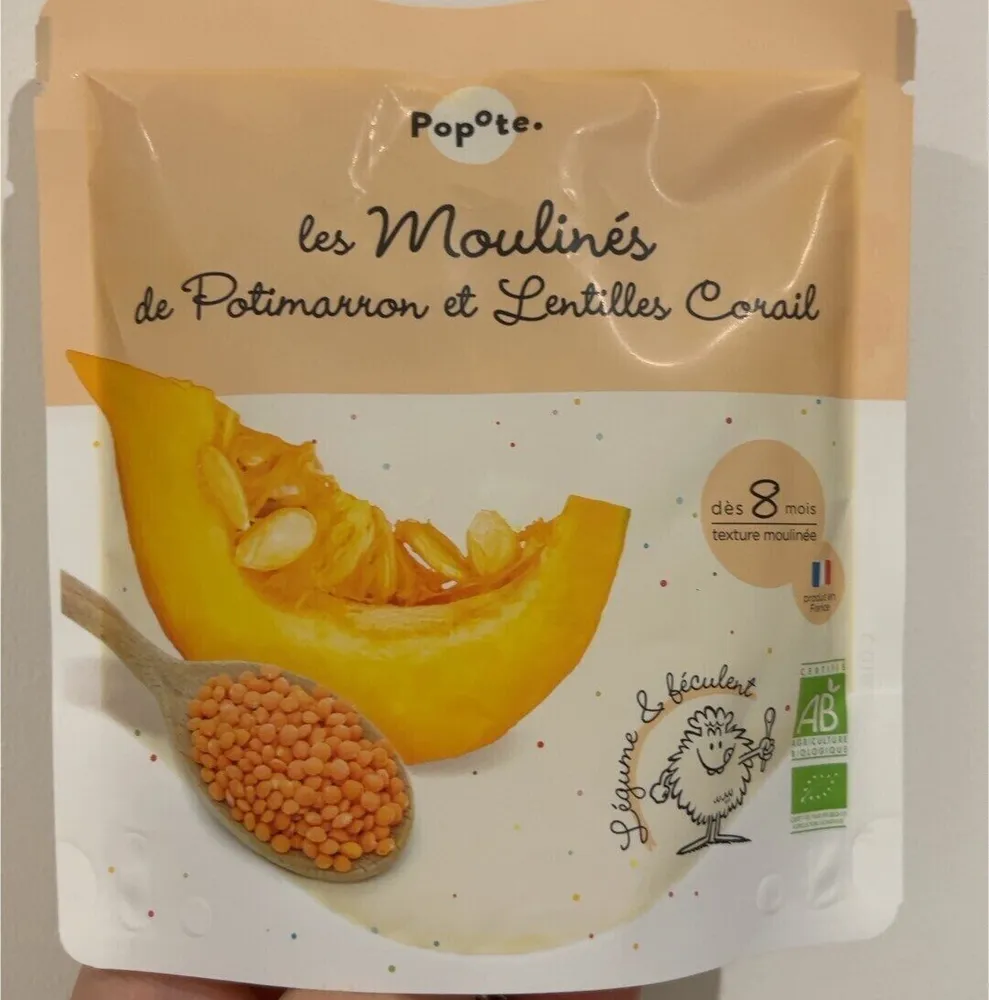 Les moulinés de potimarron et lentilles corail