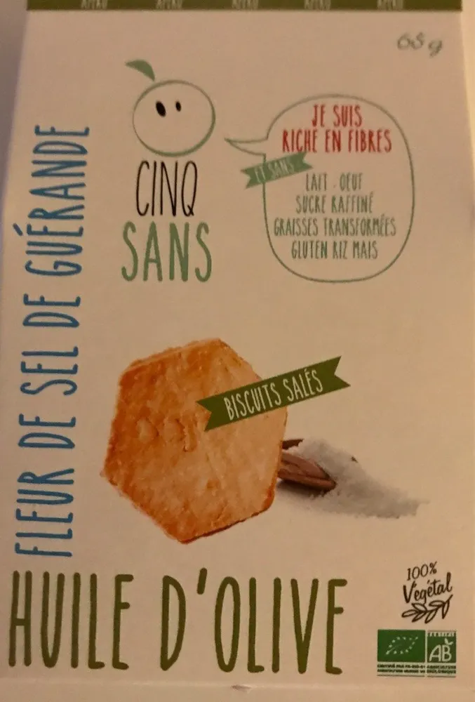 Biscuits salés huile d'olive fleur de sel de guérande