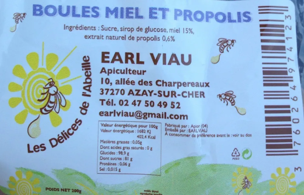 Boules miel et propolis