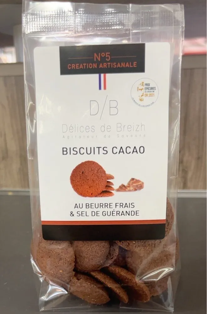 Biscuit cacao au beurre frais et del de guerande
