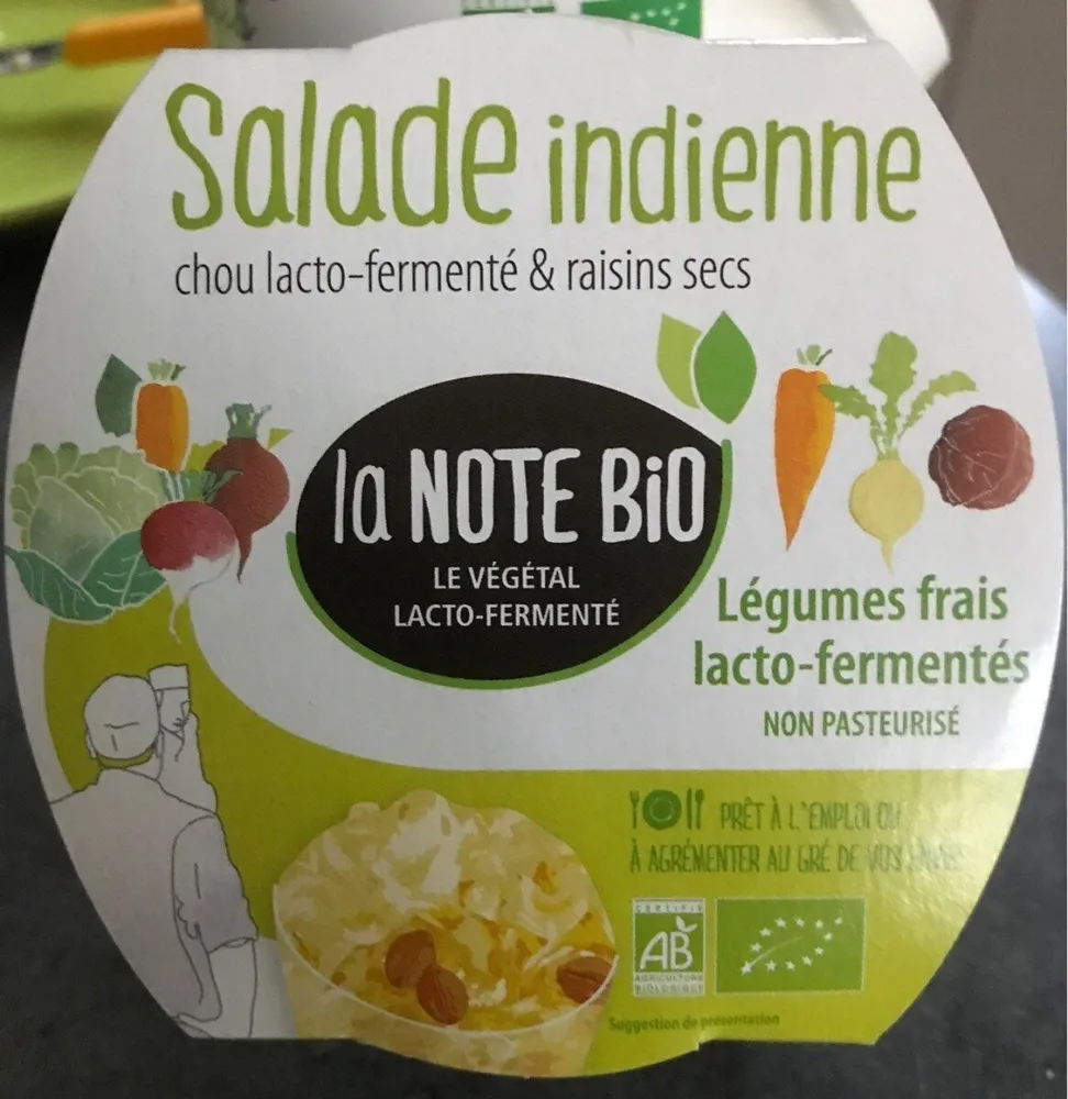 Salade indienne  chou lacto-fermenté & raisins secs