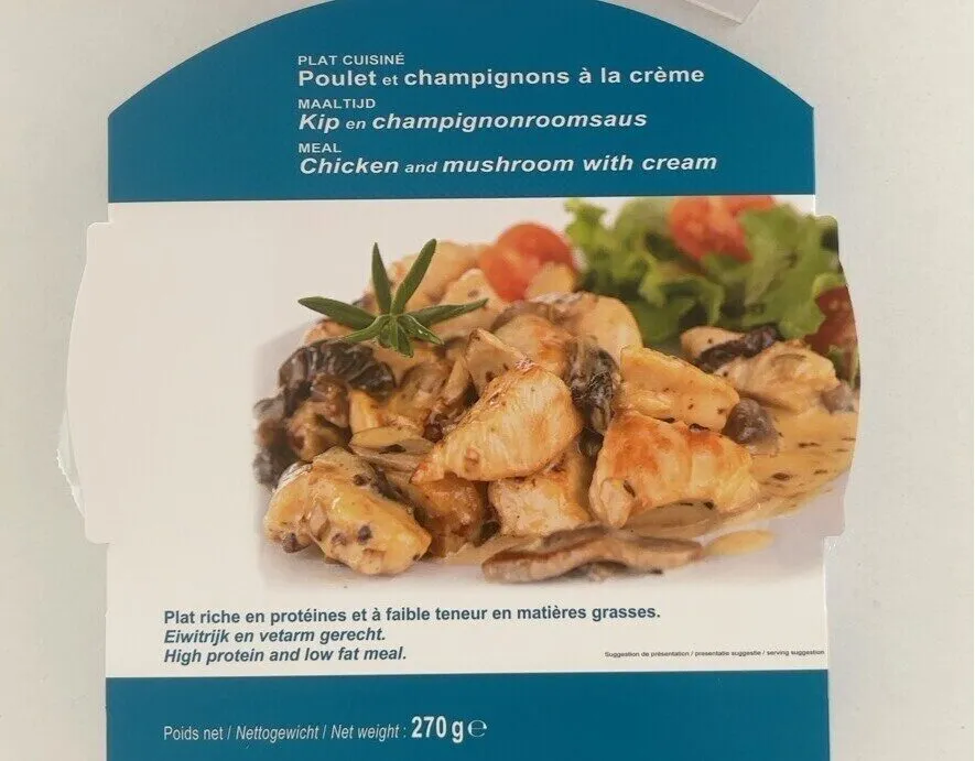 Poulet et champignons a la creme