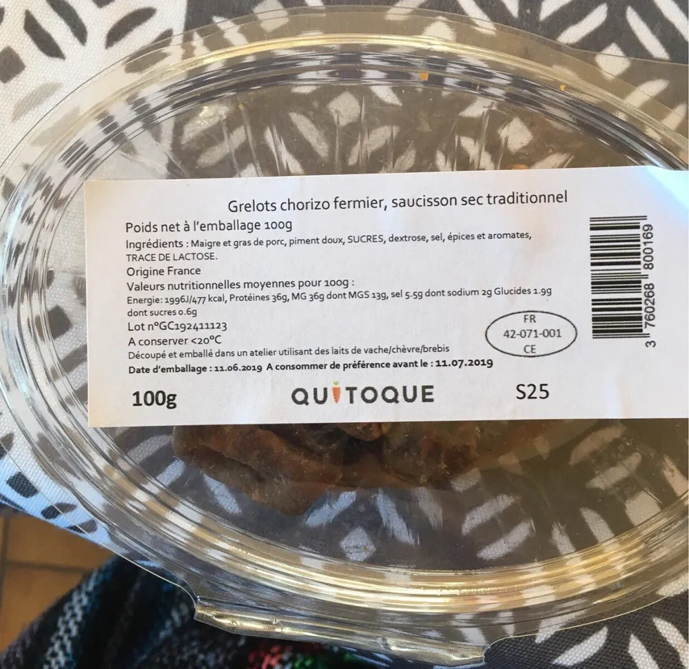 Grelots chorizo fermier