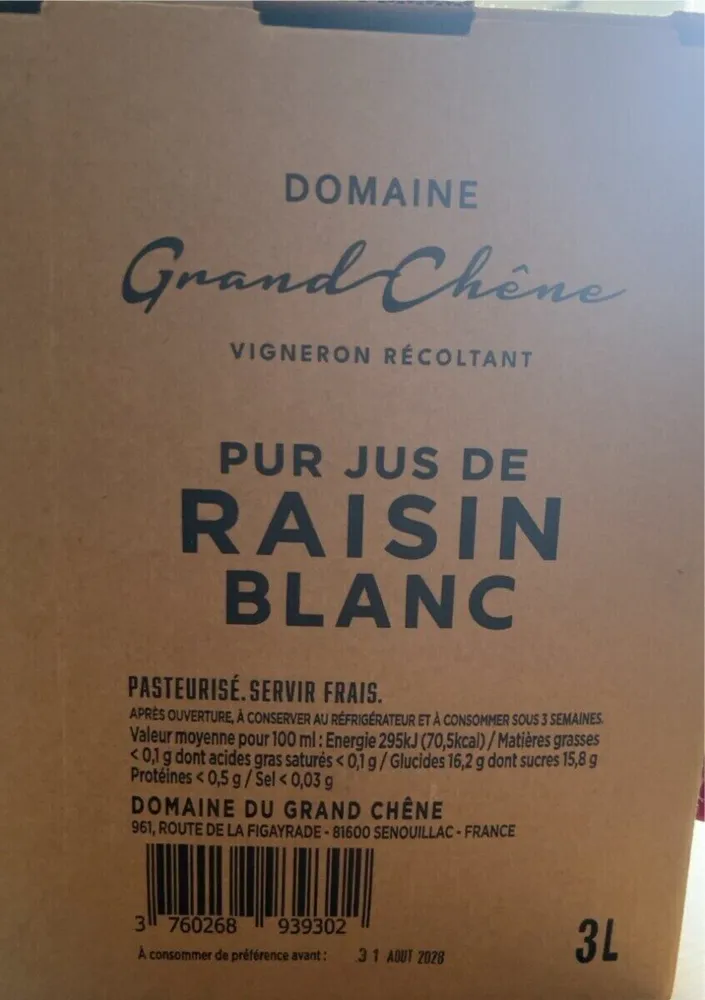 Pur kus de raisin blanc