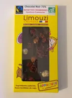 Chocolat noir 71 % noisettes cranberries
