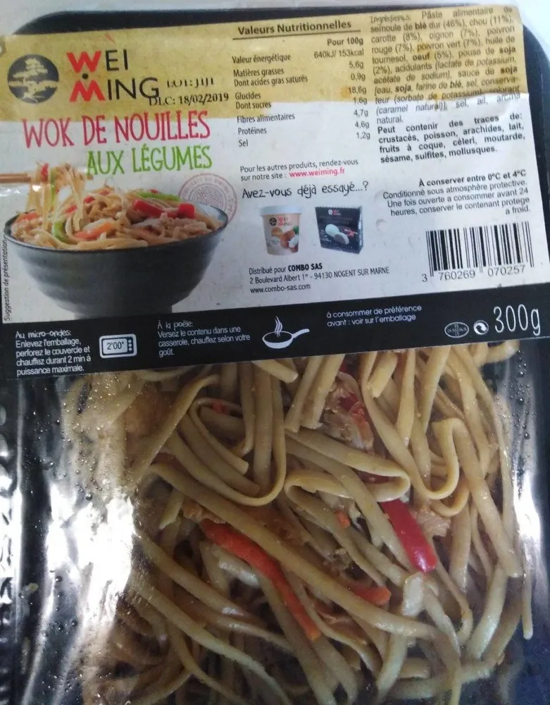 Wok de nouilles aux legumes
