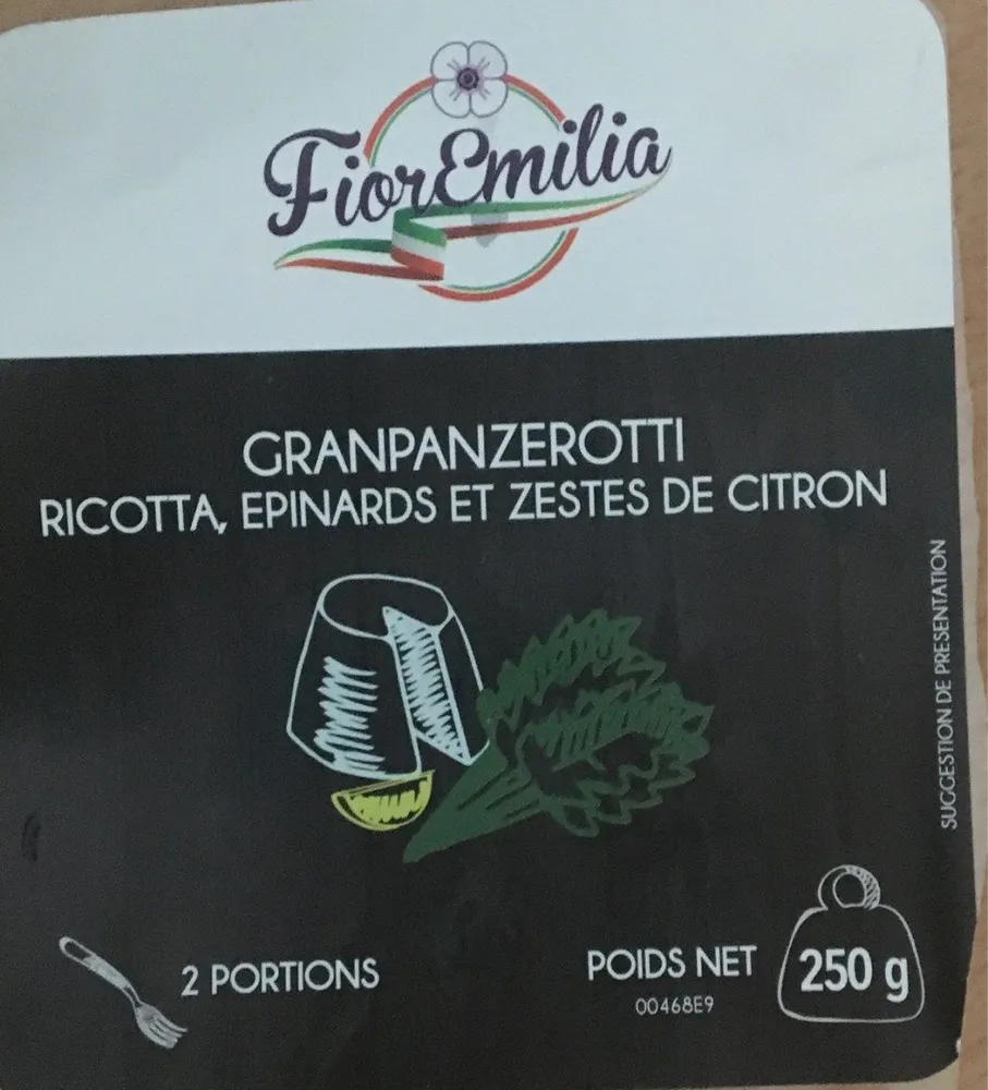 Grznpanzerotti ricotta epinard et zestes de citron