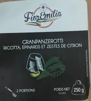 Grznpanzerotti ricotta epinard et zestes de citron