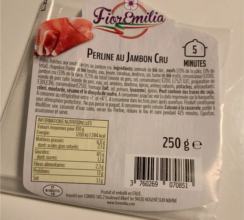 Perline au jambon cru