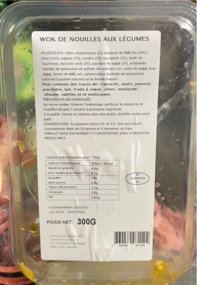 Wok de nouilles aux légumes