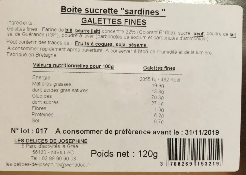 Galettes fines beurre