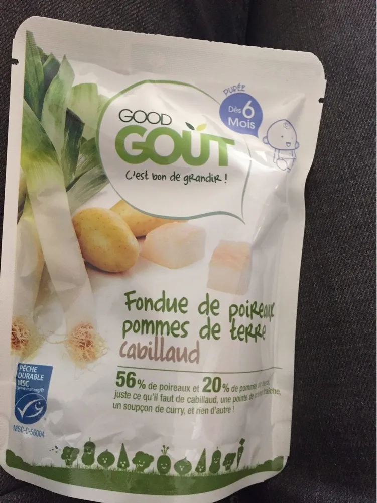 Fondue de poireaux, pommes de terre, Cabillaud-Good Gout-190g