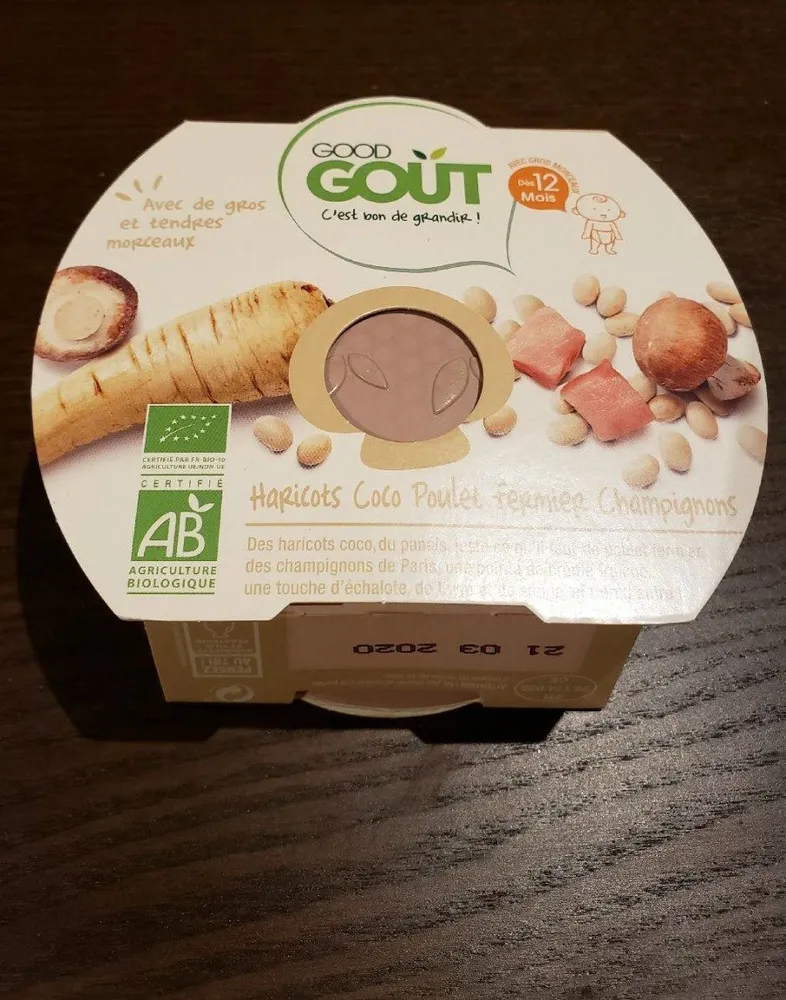 Haricots coco poulet fermier champignons-Good Gout-220g