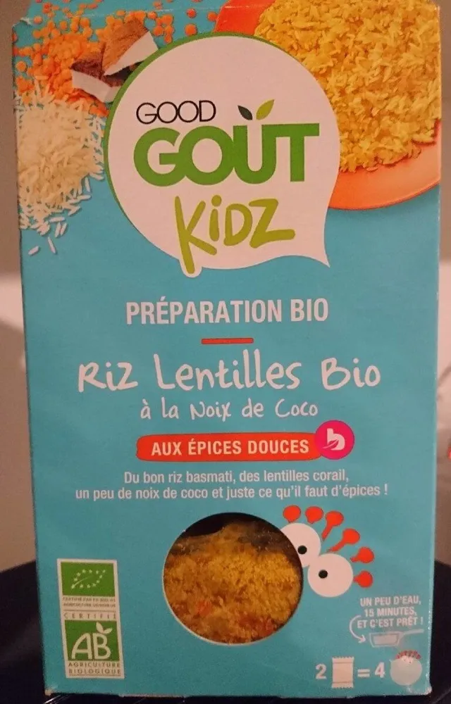 Riz lentilles Bio à la noix de coco-Good Gout Kidz-240g