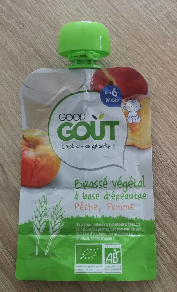 Brassé végétal à base d'épeautre, pêche, pomme