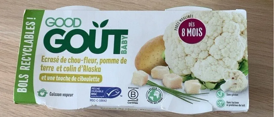 Écrasé de chou-fleur, pomme de terre et colin d'Alaska