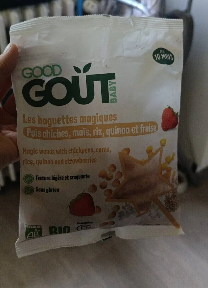 Les baguettes magiques Pois chiches, maïs, riz, quinoa et fraise