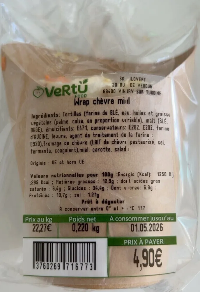 Wrap chèvre miel