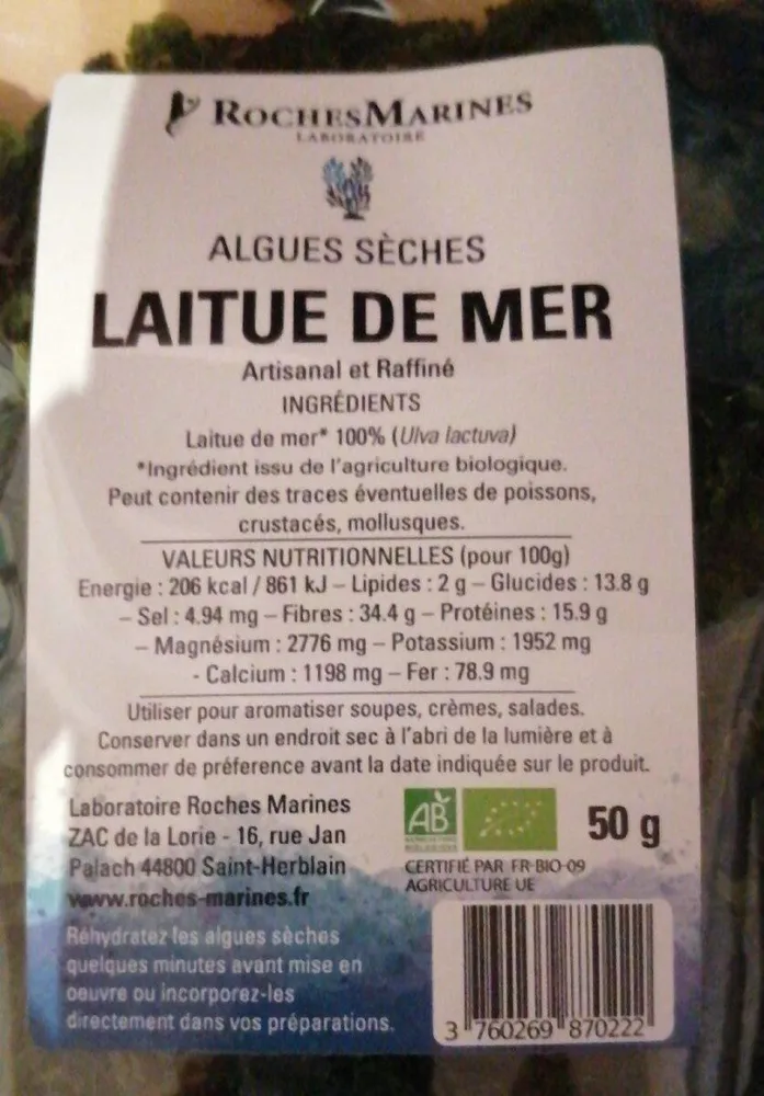 Laitue de mer Algues sèches