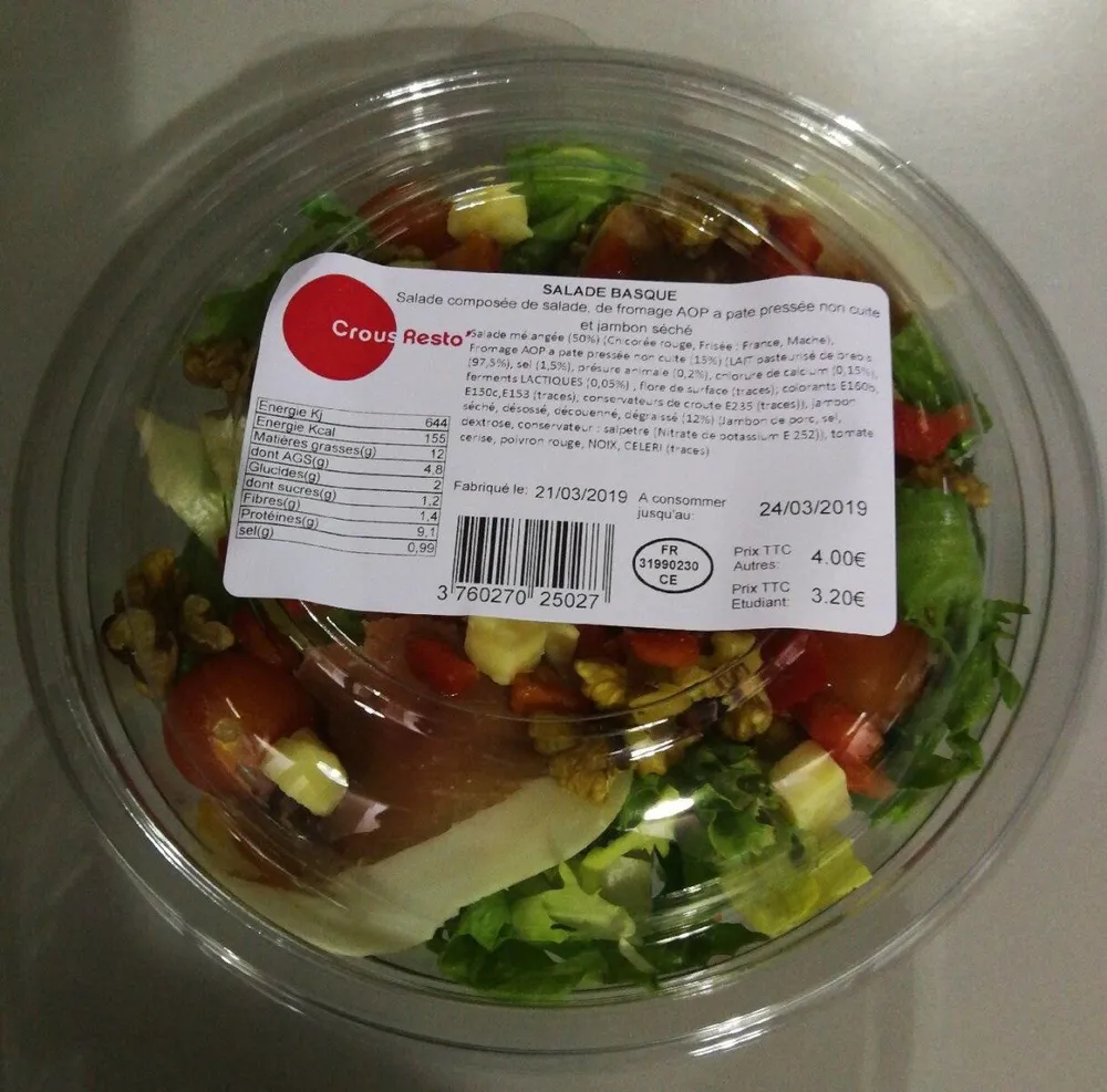 Salade Basque Crous Resto