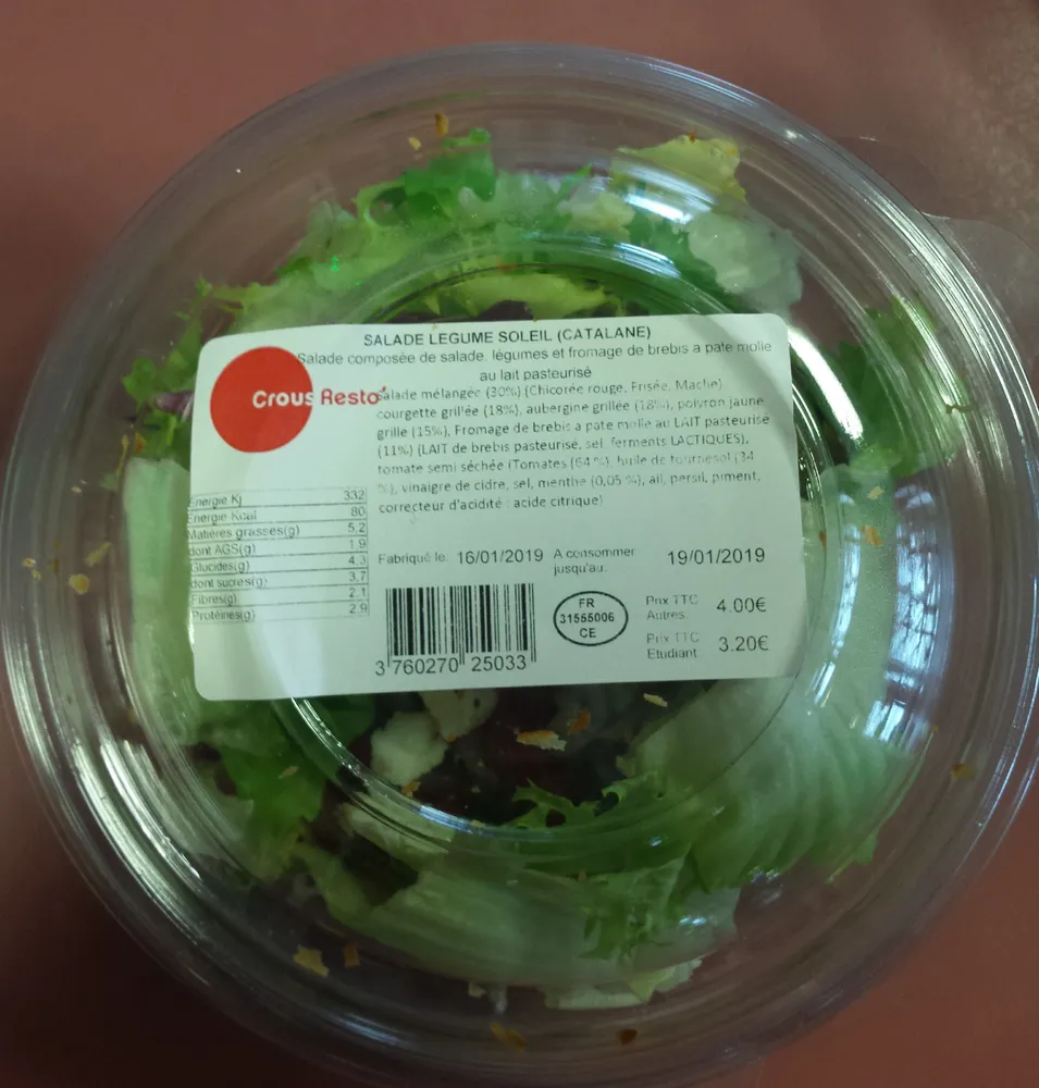 Salade légume soleil (catalane)