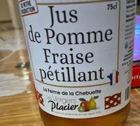 Jus de pomme fraise petillant