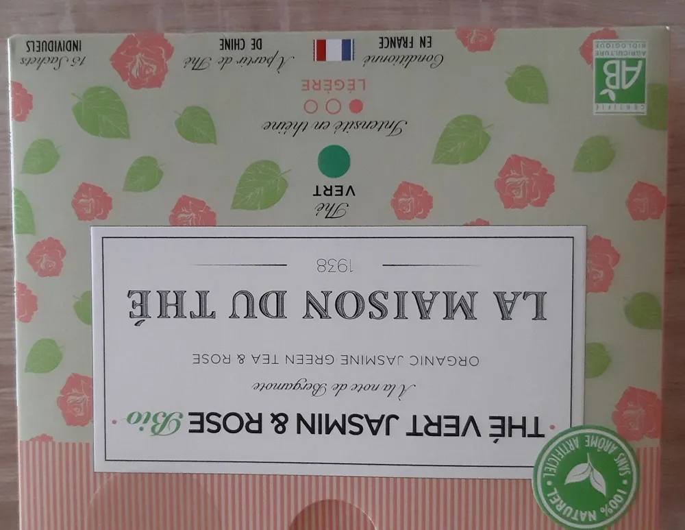 Thé vert jasmin et rose bio