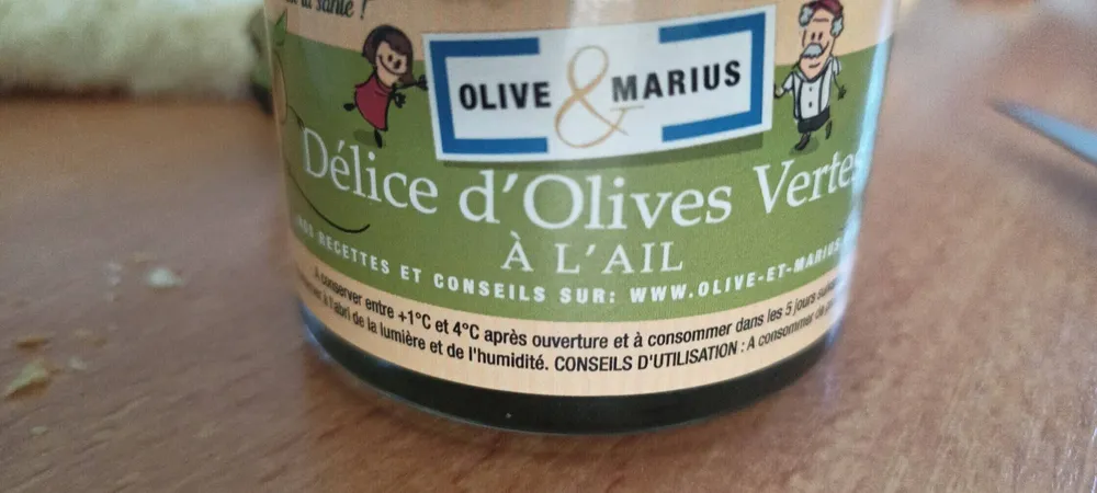 Délice d'olives vertes à l'ail