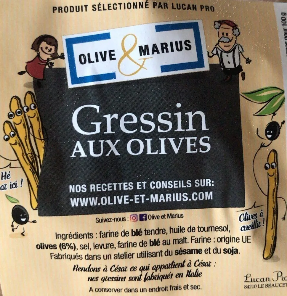 Gressins aux olives