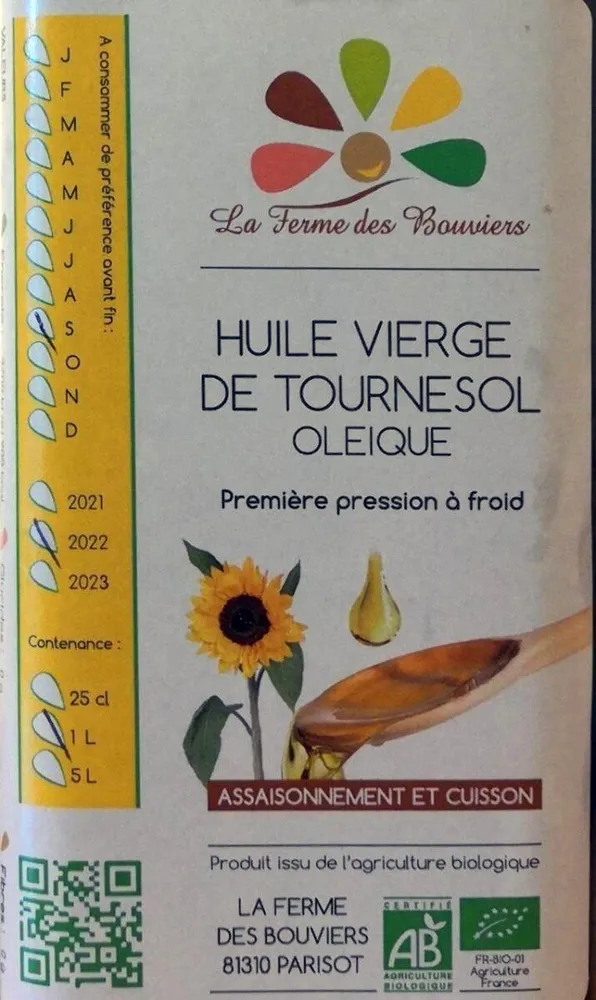 Huile vierge de Tournesol Oléique