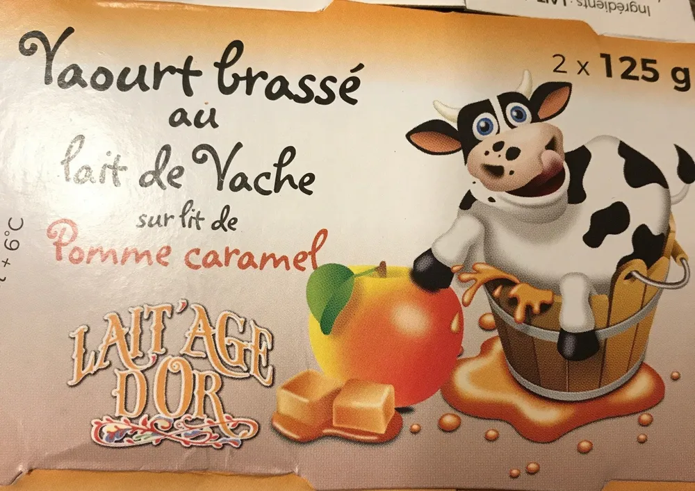 Yaourt brassé au lait de vache sur lit de pomme caramel