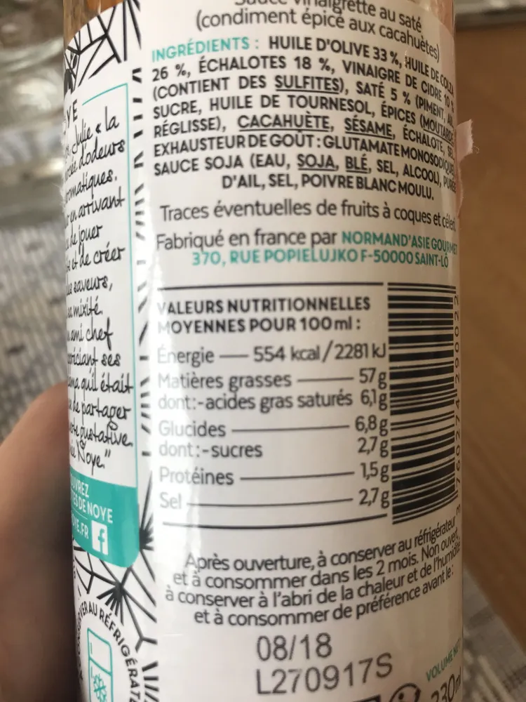 Sauce salade au saté
