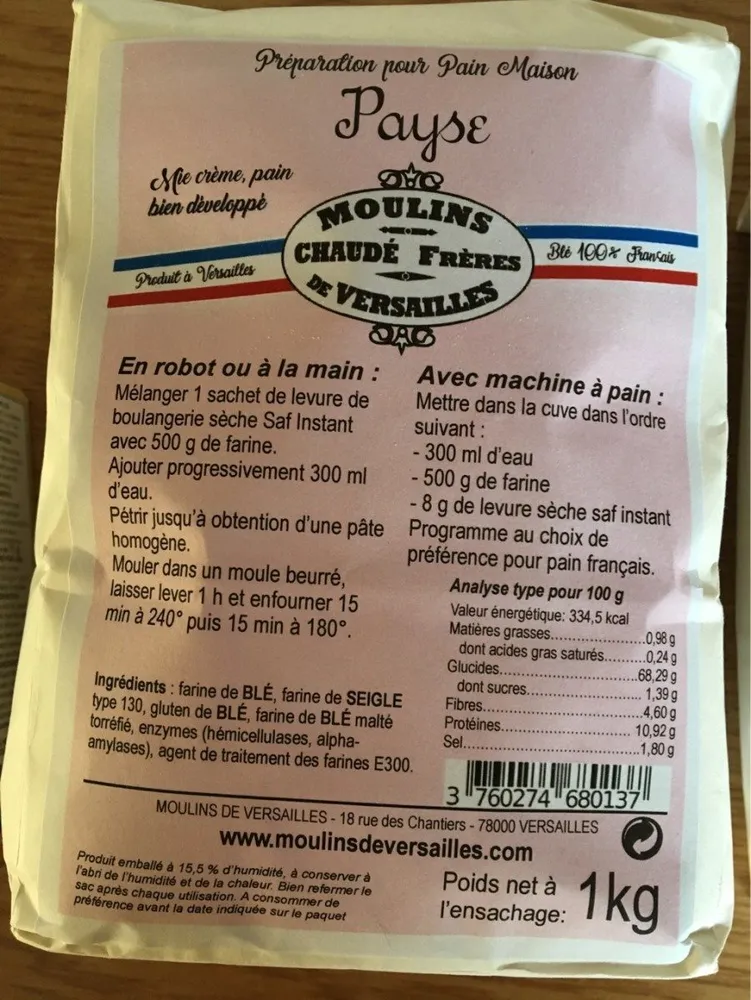 Preparation pour pain Payse
