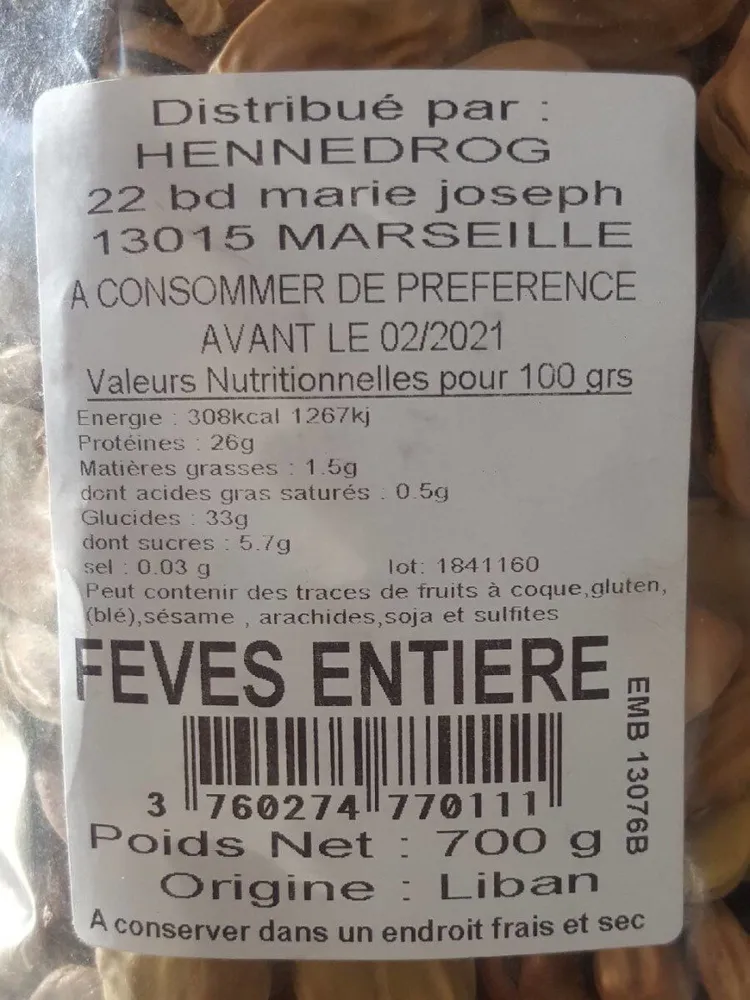 FEVES ENTIERE